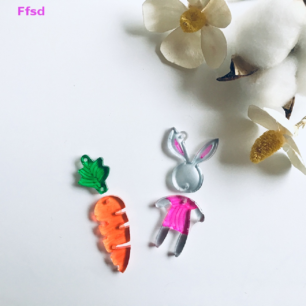 1 Khuôn Silicone Làm Móc Khóa Hình Thỏ Cà Rốt Diy