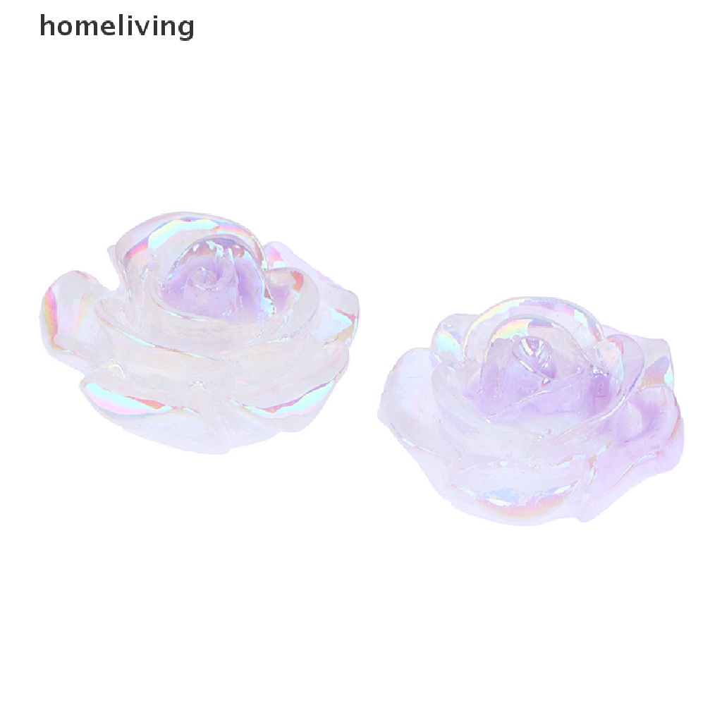 Set 2 Mô Hình Hoa Hồng Dạ Quang Mini Bằng Nhựa Resin Trang Trí Nhà Cửa Sân Vườn DIY