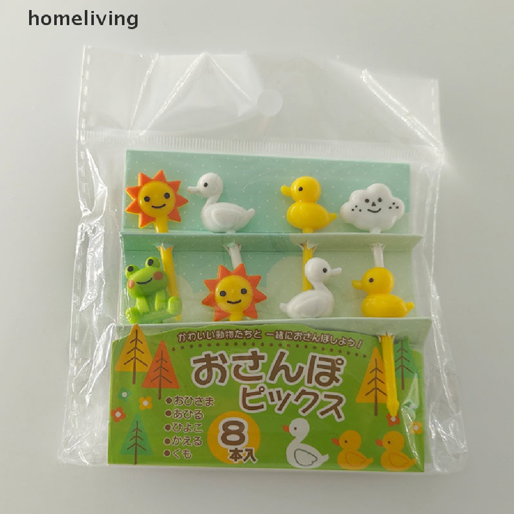 Set 8 Nĩa Ăn Trái Cây Họa Tiết Hoạt Hình Dễ Thương