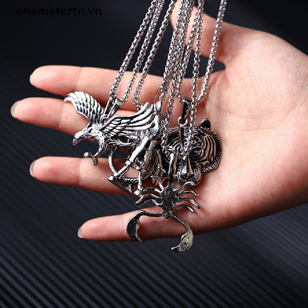 Onemetertn VN Thép Không Gỉ Hình Động Vật Phi Hành Gia Không Gian Phong Cách Punk Vintage Đa Phong Cách Thời Trang