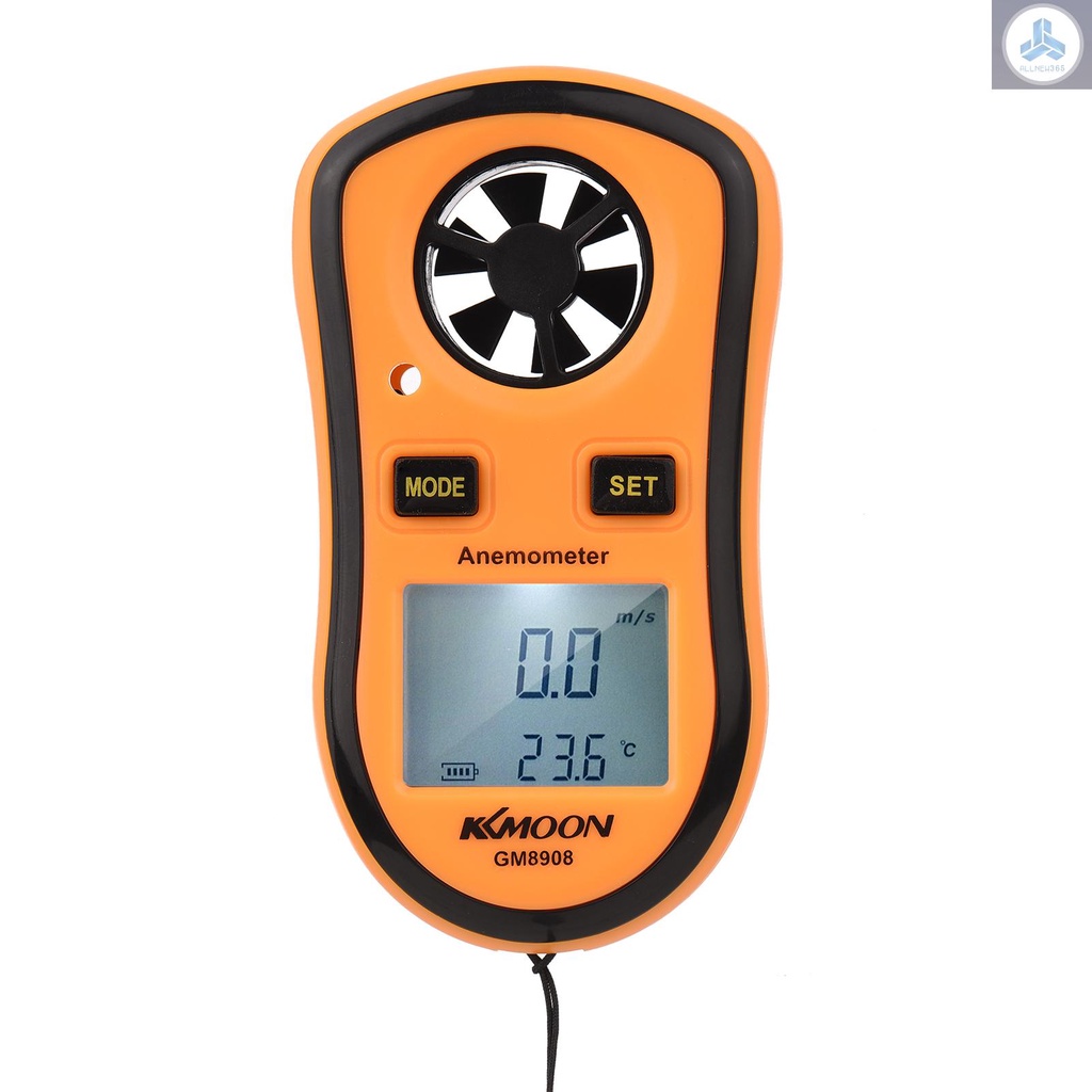 KKmoon GM8908 Digital Anemometer Handheld Wind Speed Meter Gauge Air Velocity Temperature Tester with LCD Backlit Wind Chill for Shooting Surfing Sailing
