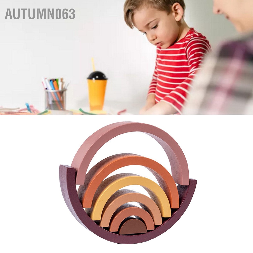 Autumn063 Đồ Chơi Xếp Hình Khối Bằng Gỗ Vòm Lớn Giáo Dục Đầy Màu Sắc Cho Trẻ Mới Biết Đi