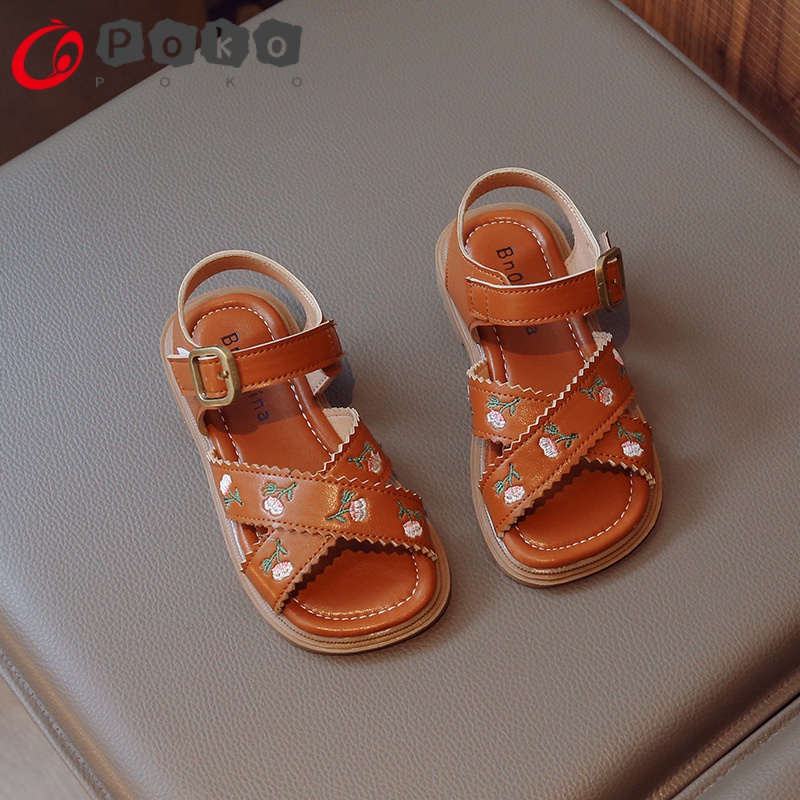 Giày Sandal Công Chúa Trung Hoa Thêu Hoa Phong Cách Mùa Hè Mới 2023 Cho Bé Gái