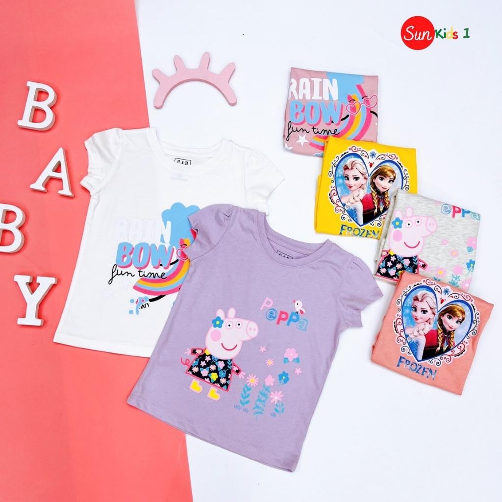 Áo thun cho bé gái size 2 - 6 tuổi, áo phông bé gái chất cotton mềm mát, thấm hút tốt, nhiều màu - SUNKIDS1