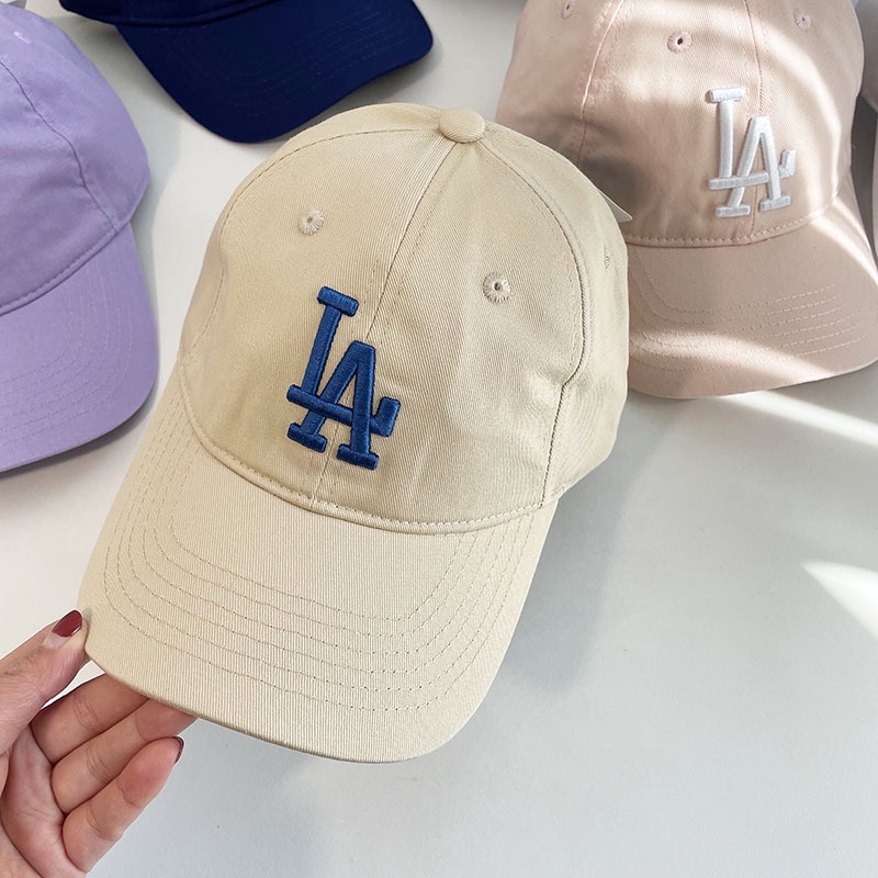 Mũ Lưỡi Trai Cotton Thêu Chữ LA Thời Trang Cho Nam Nữ