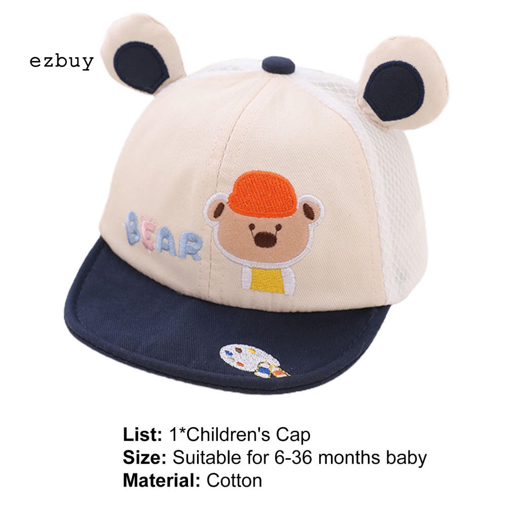 Mũ Lưỡi Trai Phối Lưới Họa Tiết Hoạt Hình In Chữ Thời Trang Mùa Hè Cho Bé