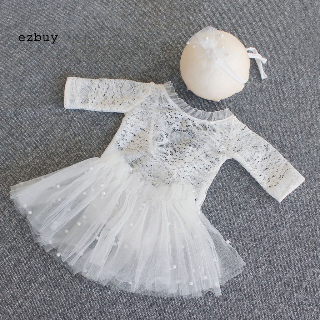 1 Bộ Trang Phục Vải Cotton Phối Ren Thanh Lịch Dùng Chụp Ảnh Cho Bé Sơ Sinh