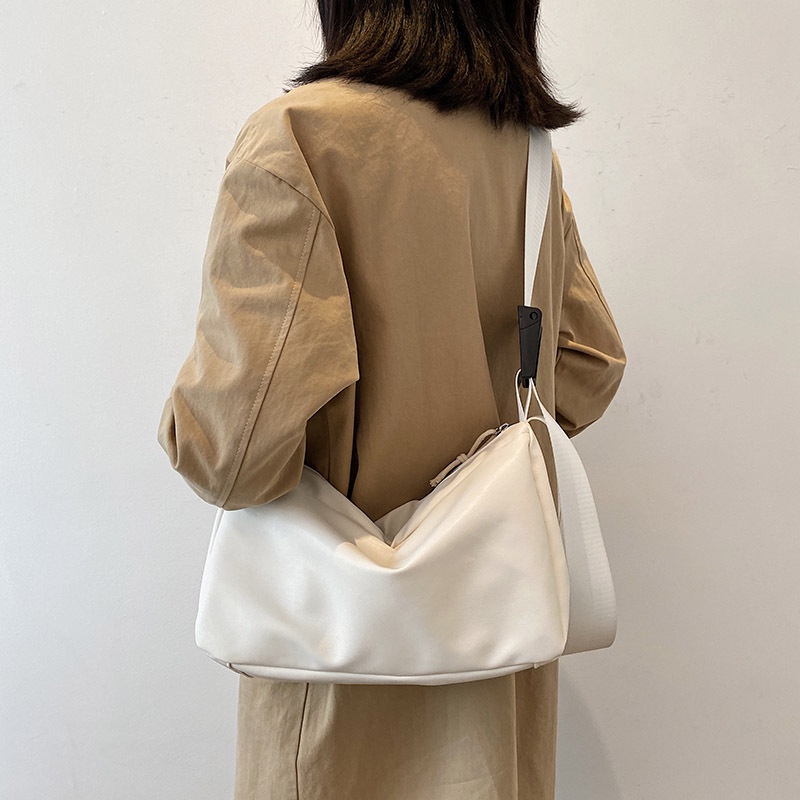 MISCHA Túi Đeo Vai Cỡ Lớn Mềm Mại Thiết Kế Đơn Giản Phong Cách Retro Cho Nữ
