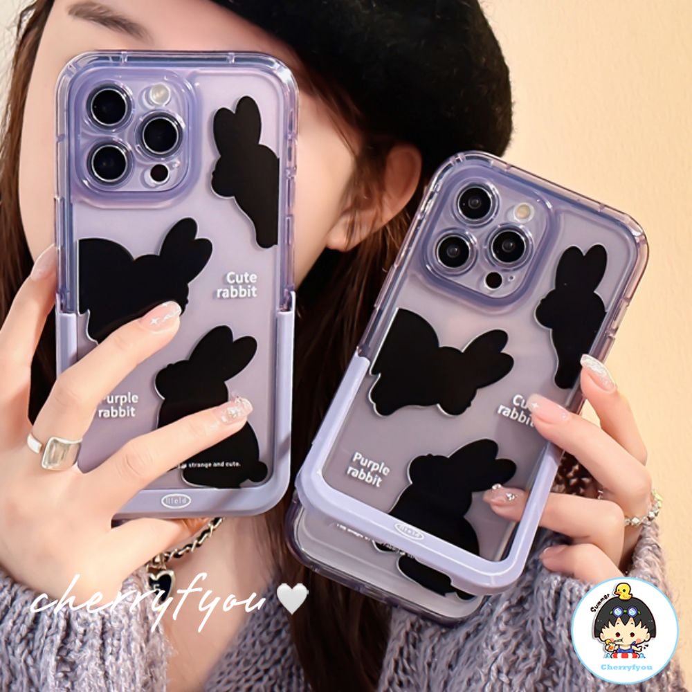 Ốp Điện Thoại TPU Mềm Hình Thỏ Hoạt Hình Dễ Thương Chống Dấu Vân Tay Chống Rơi Cho IPhone 11 12 13 14 Pro Max