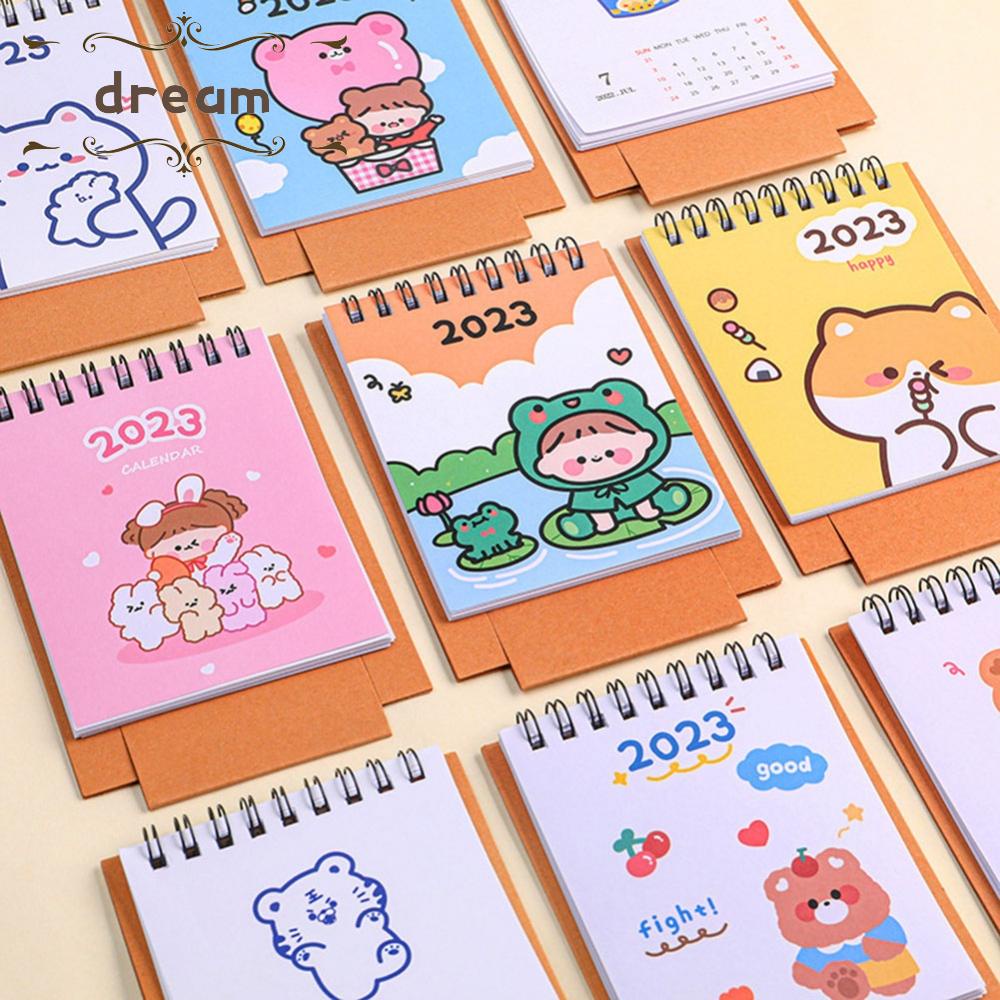【DREAMLIFE】Memo Calendar Calendar Mini Calendar 2023 Daily Weekly Schedule Desk Calendar