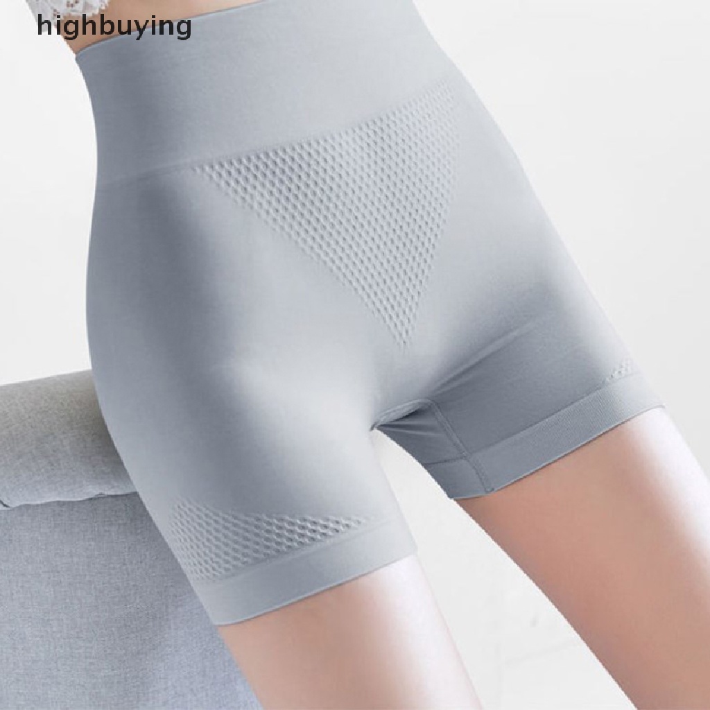 Hbvn Belle Quần Lót Boxer Ngắn Lưng Cao Không Đường May Màu Trơn Kiểm Soát Bụng Giữa Bụng Cho Nữ