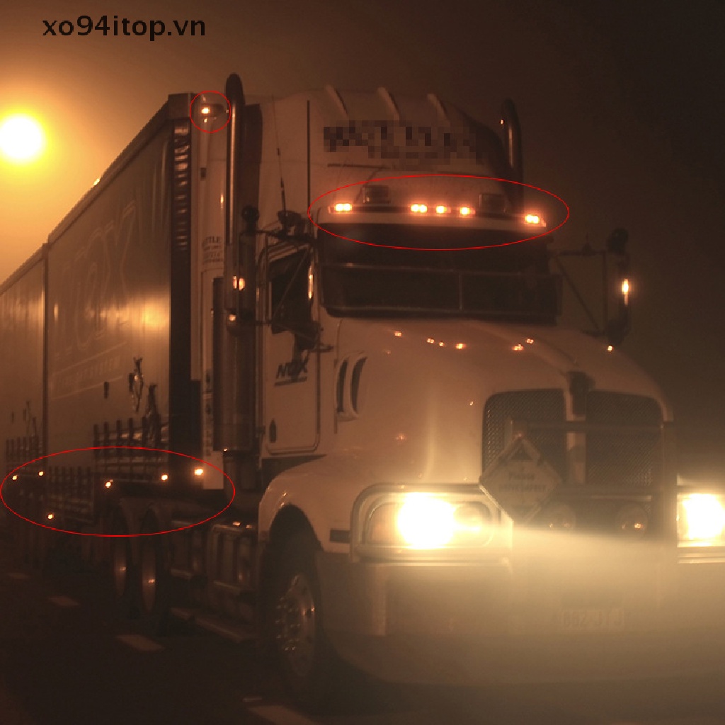 1 Đèn Tín Hiệu XOITOP 12V 24V 3LED 3 / 4 "Ánh Sáng Trắng / Vàng / Đỏ Cho Xe Tải