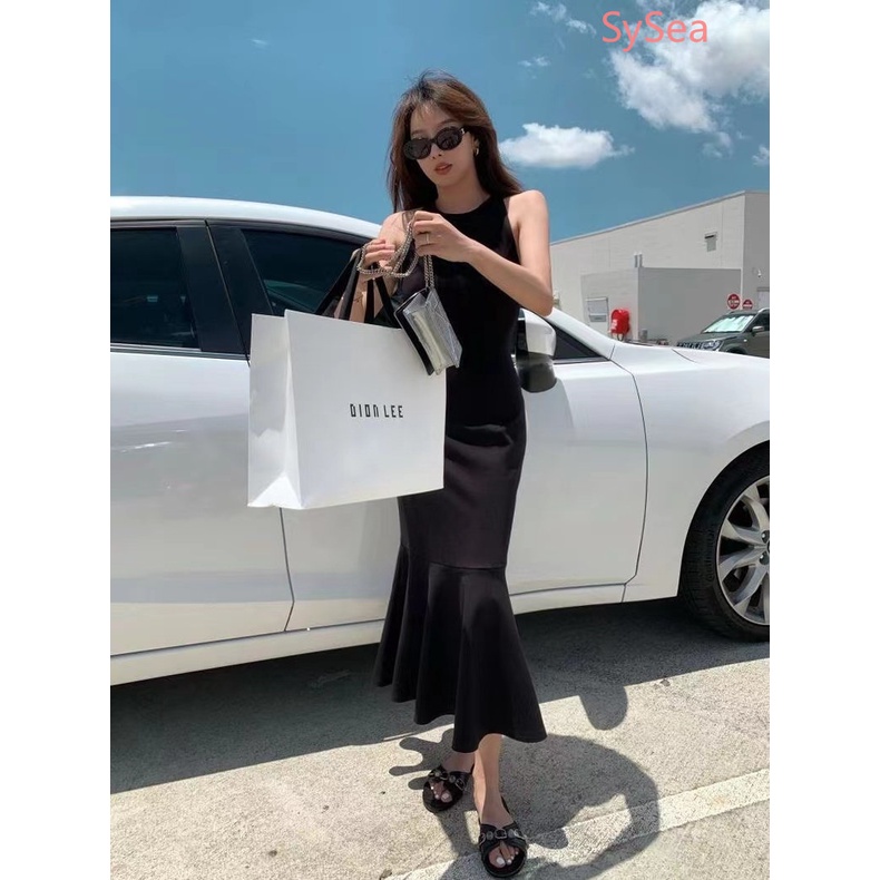 Đầm Đuôi Cá Sát Nách Màu Đen Thời Trang Cho Nữ