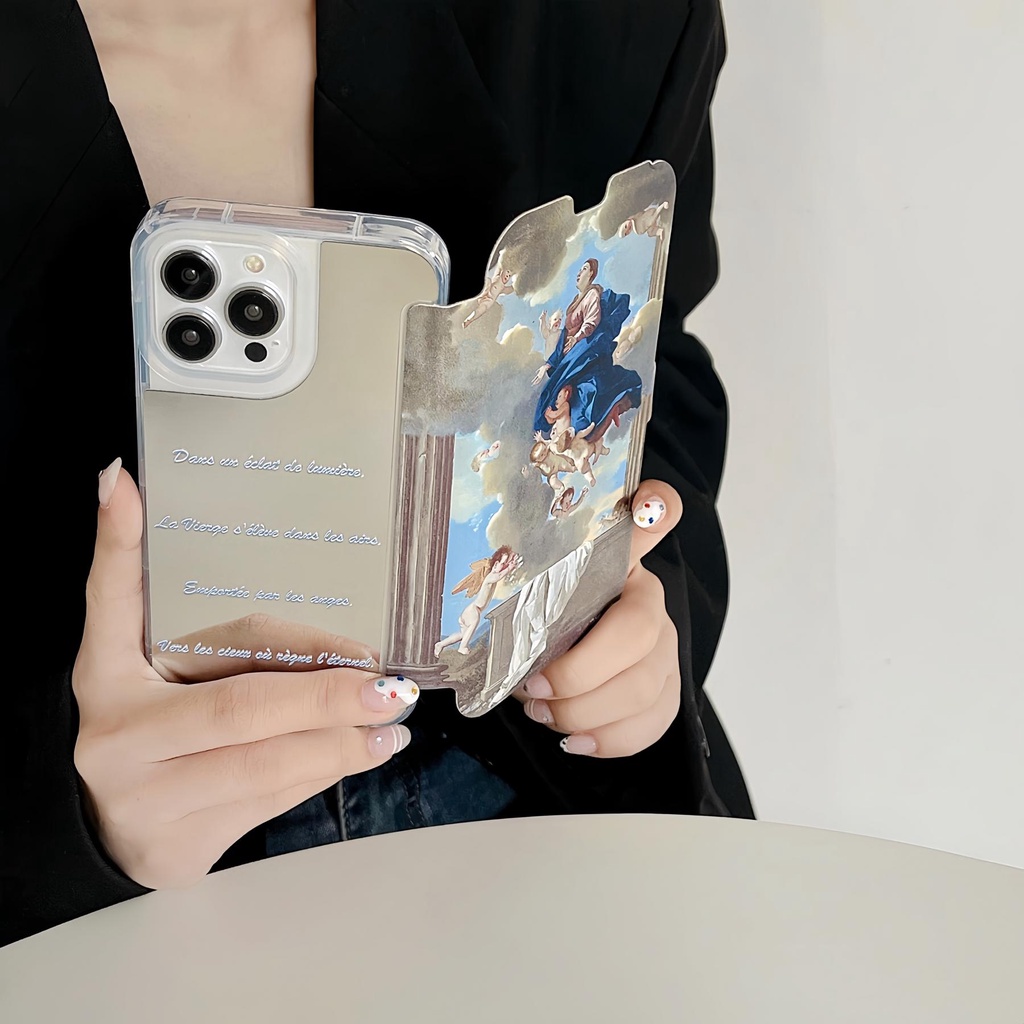 Ốp Điện Thoại TPU Silicone Dẻo Trong Suốt Chống Rơi In Hình Tranh Sơn Dầu Cổ Điển Cho iPhone 11 12 13 14 PRO MAX