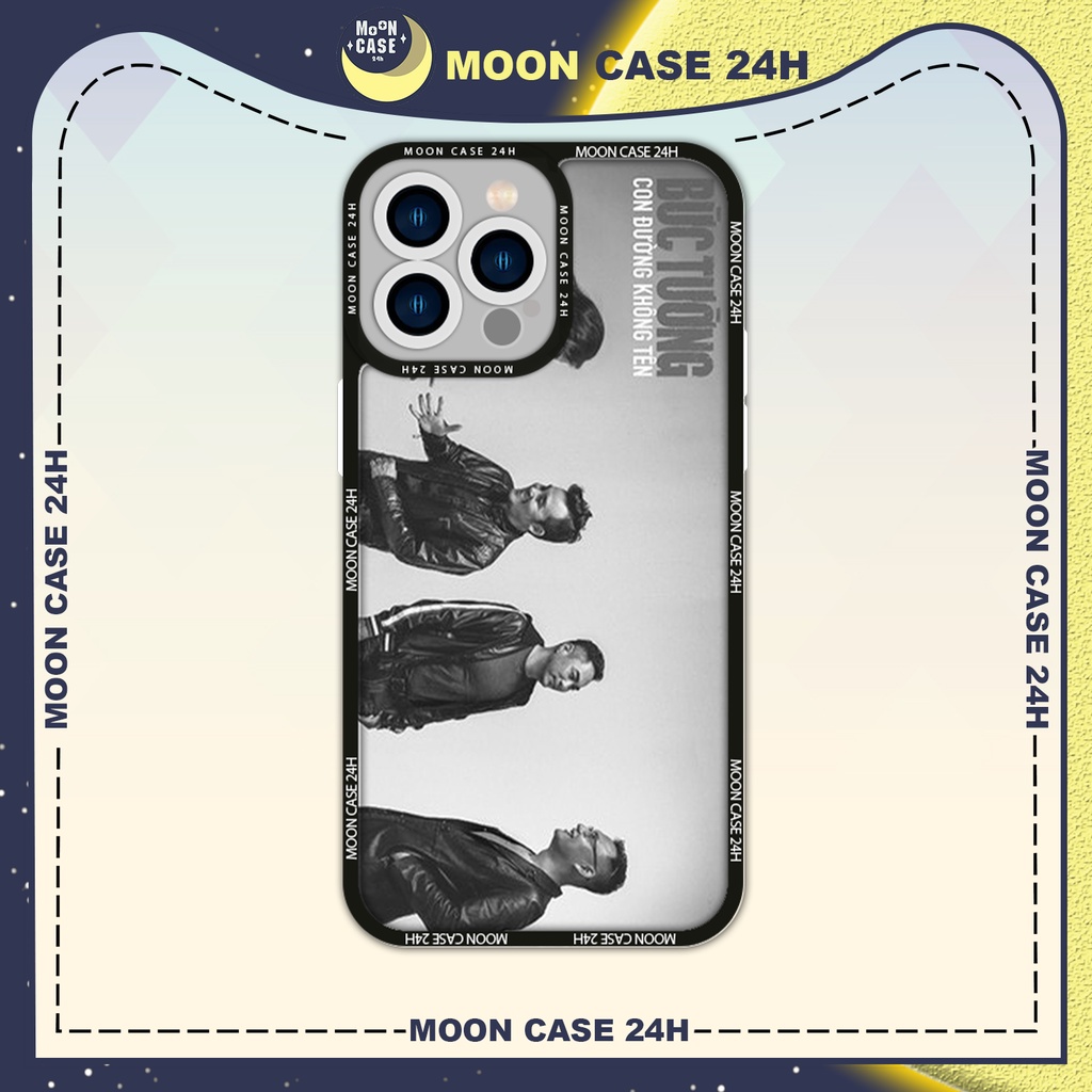 Ốp lưng iphone MOON CASE 24H Ban Nhạc Bức Tường Đen Trắng ip 8/x/xs/xsmax/11/12/13/14pro/plus/promax