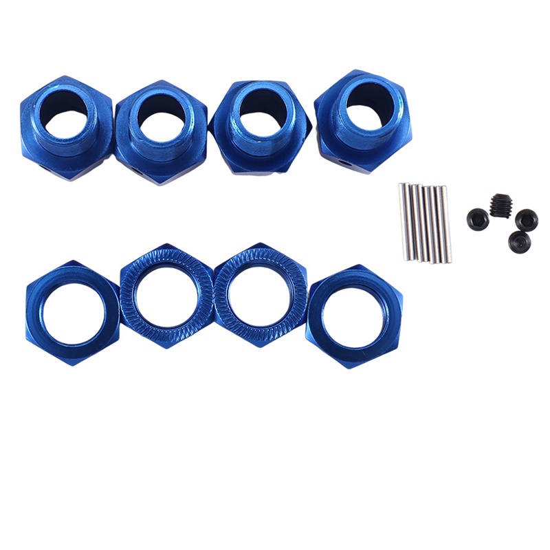 Bộ 4 Bánh Xe Nối Dài Bằng Kim Loại Màu Xanh Dương Cho Arrma Kraton Outcast 1 / 10