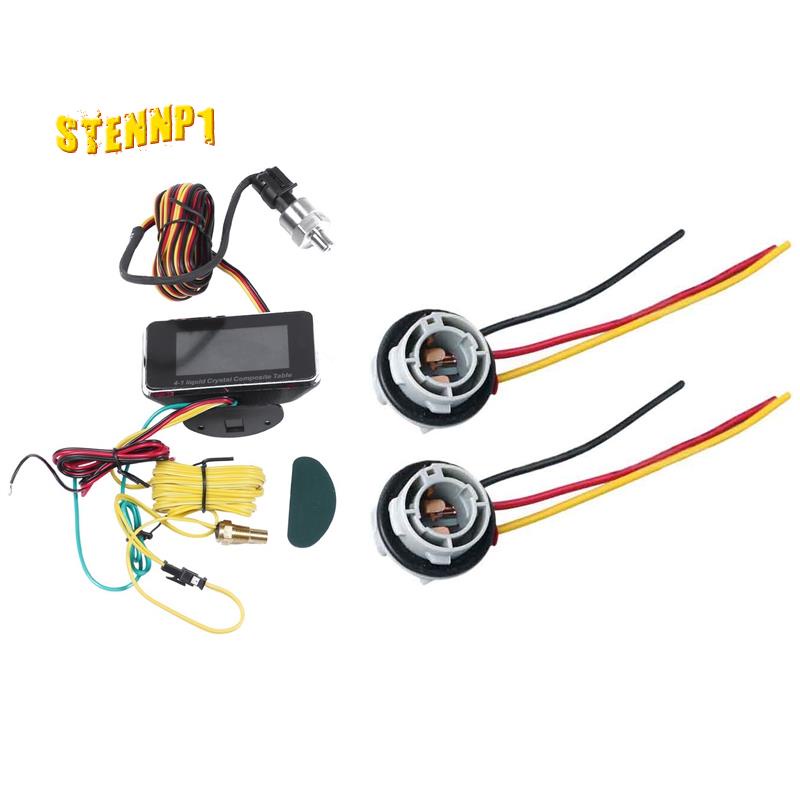 Set 2 Giá Đỡ Bóng Đèn 1157 Bay15D P21 / 5W 12V / 24V 4 Trong 1 Báo Động Áp Suất Kỹ Thuật Số