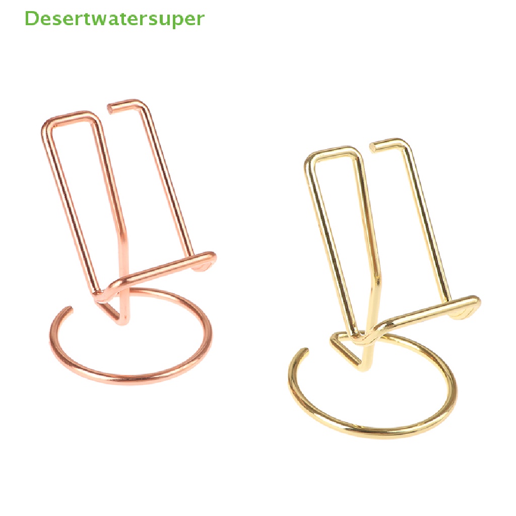 Giá Đỡ Điện Thoại / Thẻ Để Bàn Bằng Kim Loại Màu Vàng Hồng