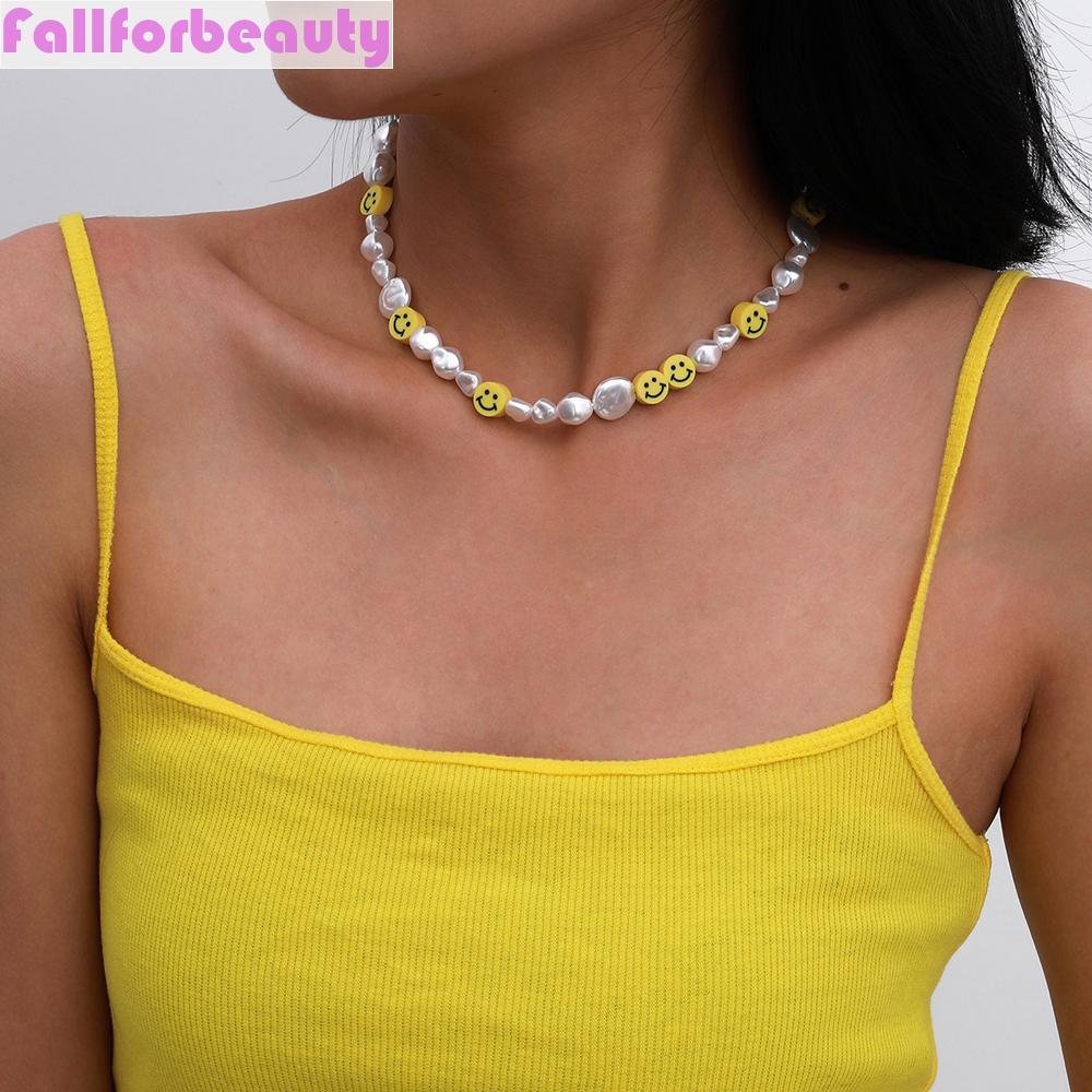 Vòng cổ Baroque Mặt Cười Dễ Thương Cho Nữ