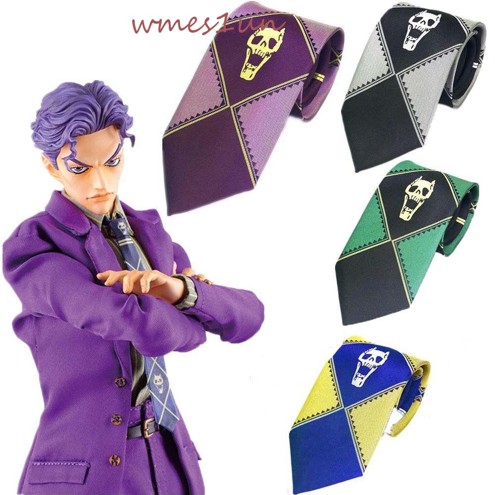 Cà Vạt Nam In Hình Đầu Lâu WMES15H Màu Vàng / Tím / Xanh Lá Cây Phong Cách Anime
