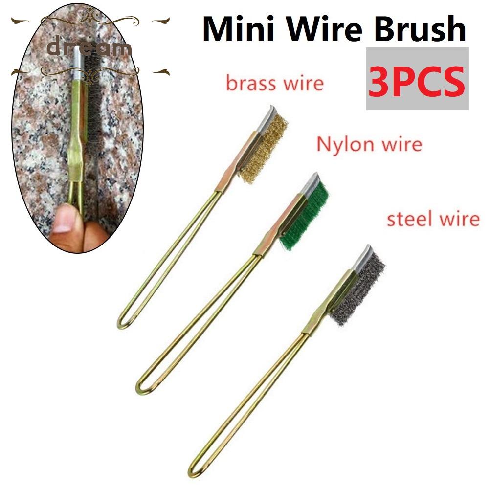 【DREAMLIFE】Wire Brush Household Industry Mini Paint Polish Remove Rust Steel Tools 3pcs