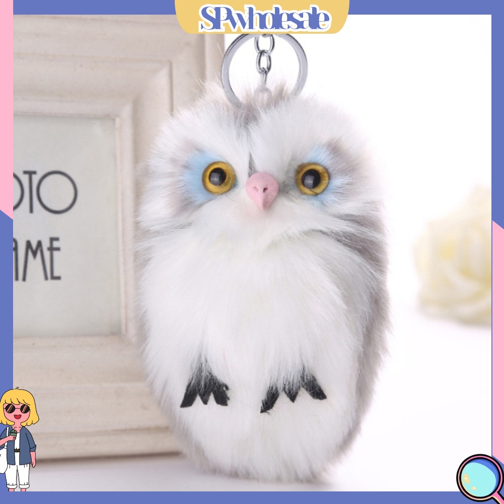 <SPwholesale> Móc Khóa Hình Cú Đính Lông Nhân Tạo Dễ Thương