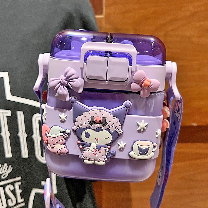 Bình Nước Hình Vuông Thiết Kế Dễ Thương Có Ống Hút Cho Bé Gái 2023