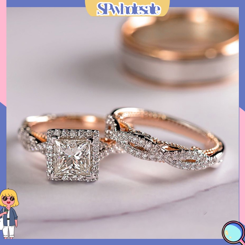 <SPwholesale> Bộ 3 Nhẫn Đính Đá Sang Trọng Cho Nữ