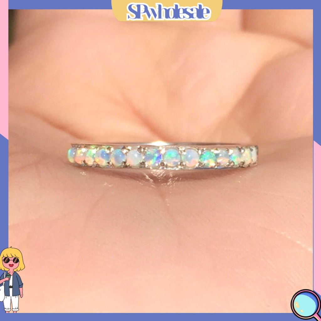 <SPwholesale> Nhẫn Cưới Mạ Điện Đính Đá Nhiều Màu Sắc Thời Trang Cho Nữ