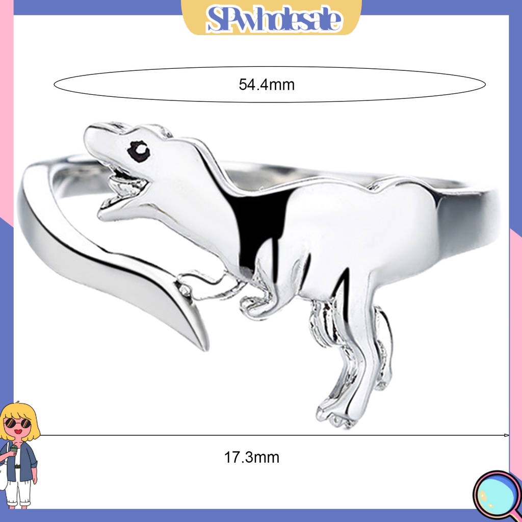 <SPwholesale> Nhẫn Hở Hình Khủng Long Bằng Kim Loại Thân Thiện Với Da Dễ Thương Cho Nữ