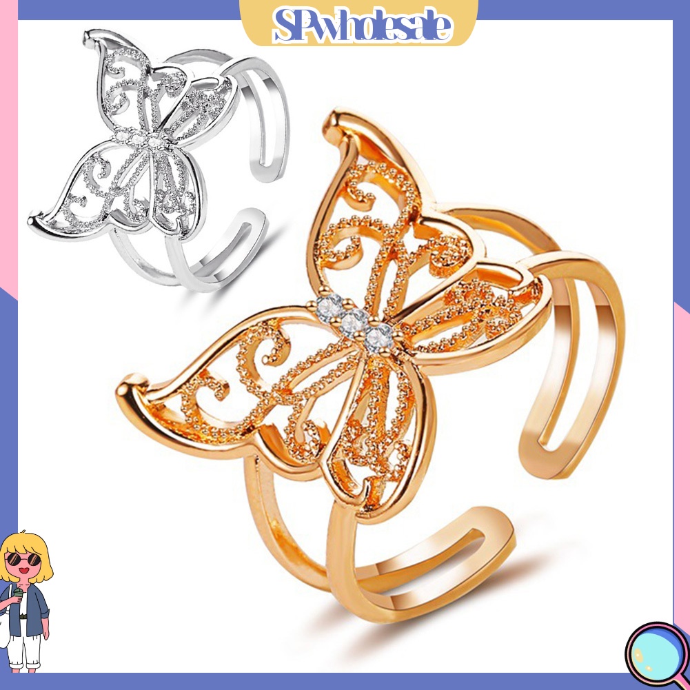 <SPwholesale> Nhẫn Hình Bướm Đính Đá Thời Trang Dành Cho Nữ