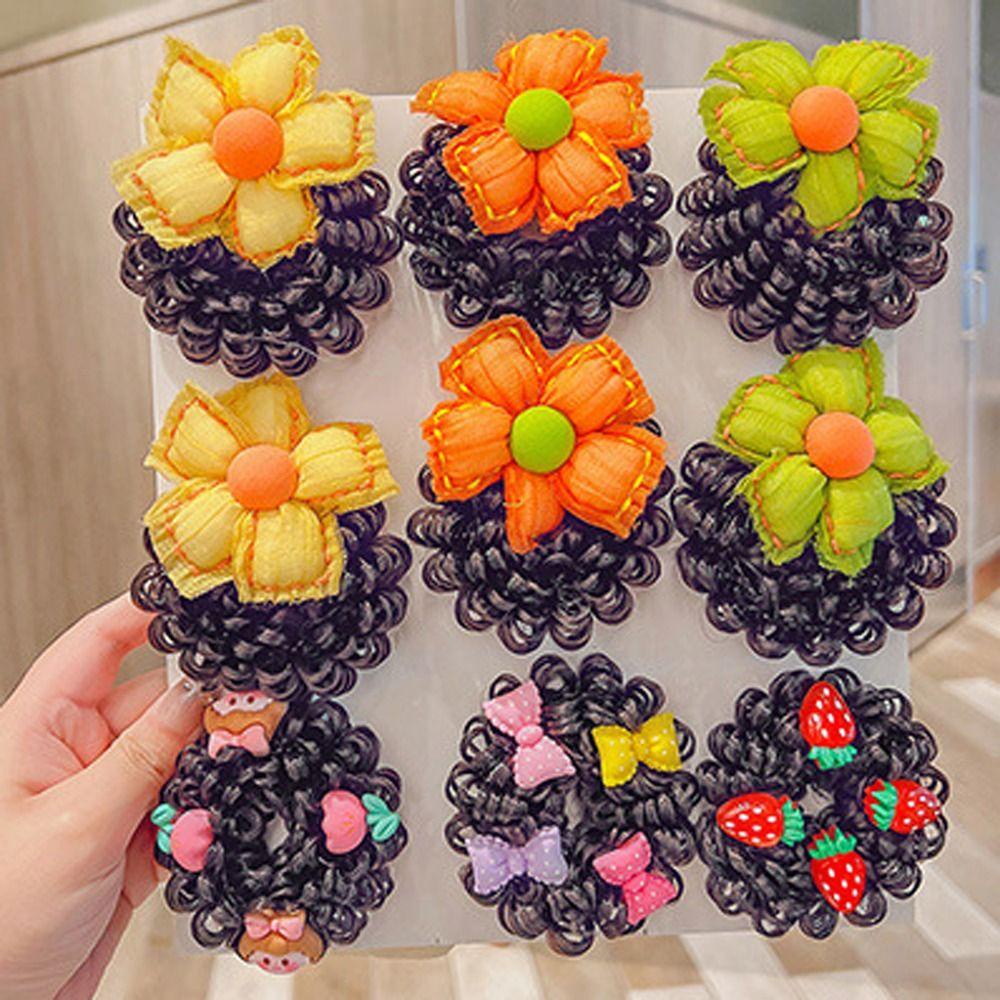 CABEZA Tóc Giả Nối Dài Bằng Sợi Tổng Hợp Cao Cấp Tự Nhiên In Họa Tiết Hoạt Hình Dễ Thương Thời Trang Mùa Hè Cho Bé Gái