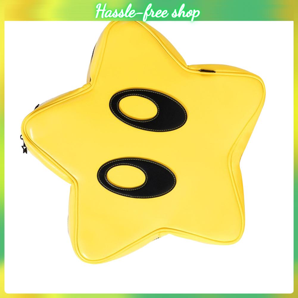 MiniHouse Ba lô ngôi sao Màu vàng sáng Túi đi học sành điệu dễ thương da PU dung tích lớn chống thấm nước