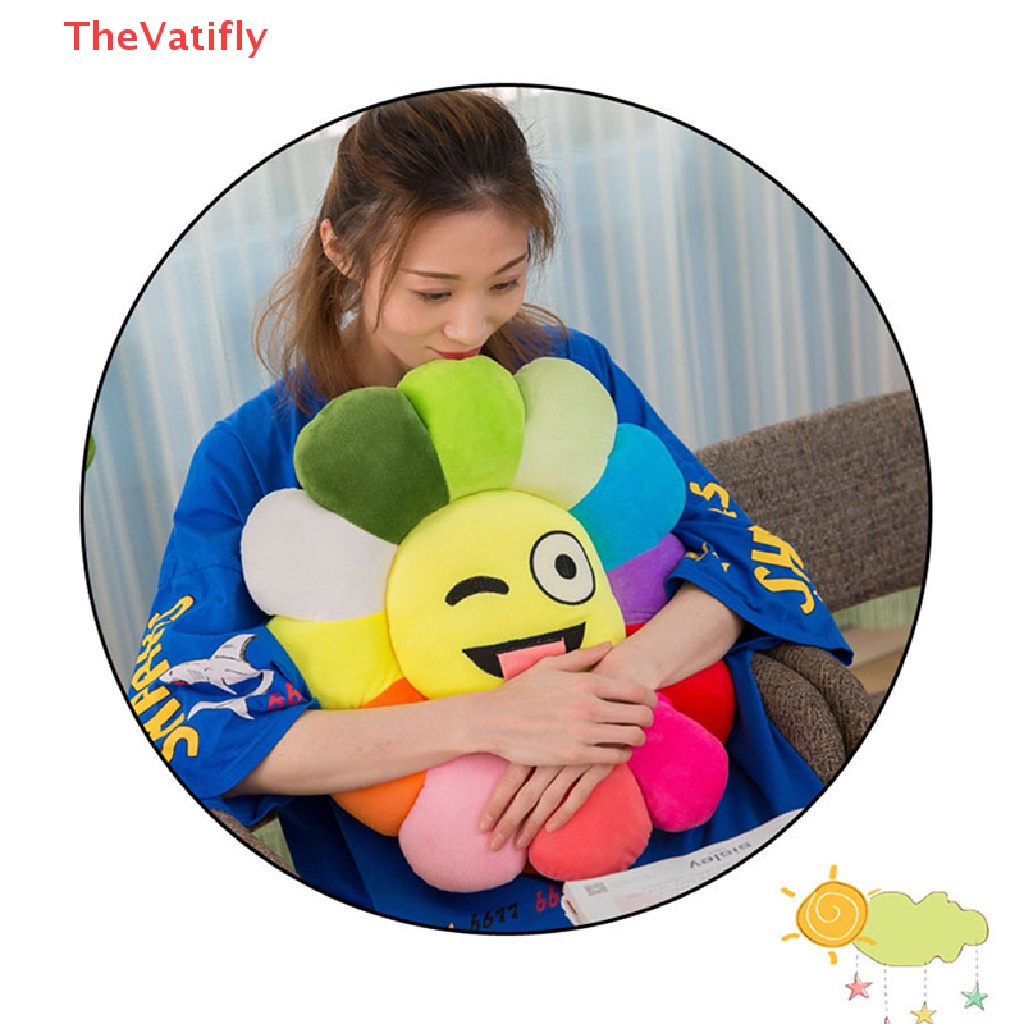 [Thevalifly] Gối Nhồi Bông Mềm Hình Hoa Hướng Dương Trang Trí Sofa Nhà Cửa