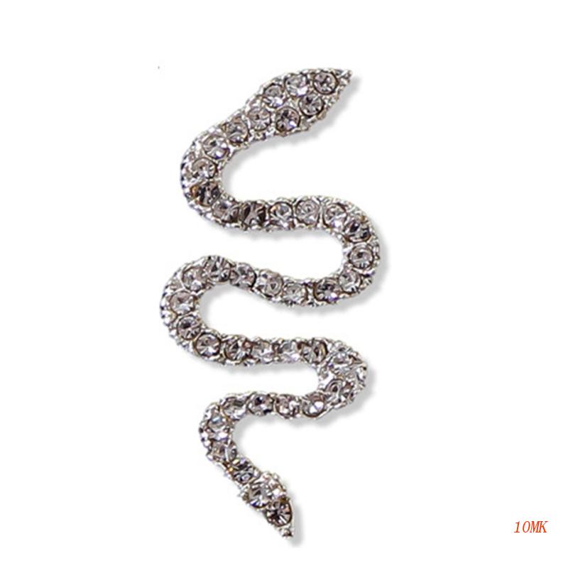 Xiangbao Hạt Charm Rắn Hợp Kim Bạc Đính Đá Trang Trí Móng Tay Nghệ Thuật