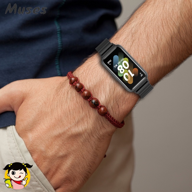 Dây Đeo Đồng Hồ Thông Minh Bằng Thép Không Gỉ 17.6cm Cho Huawei Band 7