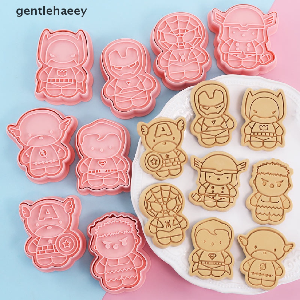 Bộ 8 Khuôn Cắt Bánh Quy Bằng Nhựa Họa Tiết Hoạt Hình Anime