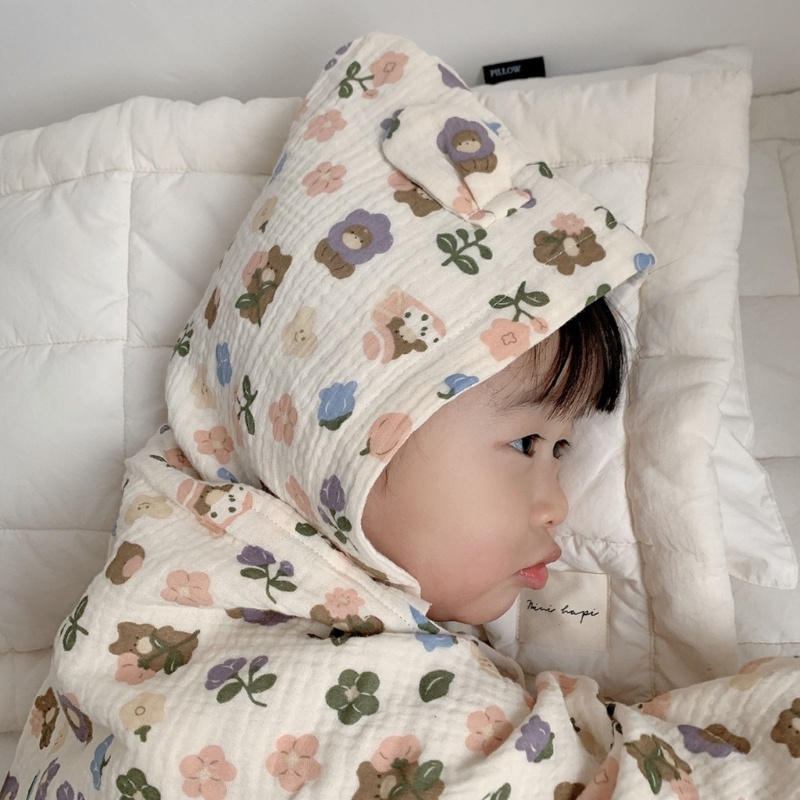 Khăn Tắm Cotton 4 Lớp Thấm Hút Mồ Hôi Siêu Mềm Mại Cho Bé Sơ Sinh