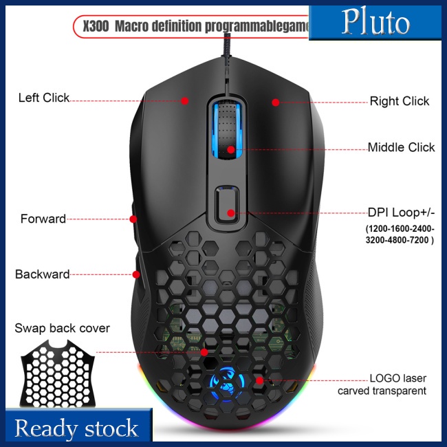 Mới Chuột Chơi Game Có Đèn Nền RGB 7200dpi