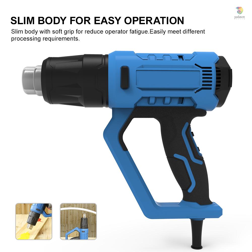 Bộ Máy Thổi Khí Nóng 2000W 4 Đầu Phun Với Bộ Cài Đặt 3 Rãnh 122-1112°F (50-600°CTranh Vẽ Bằng PVC Thu Gọn Được