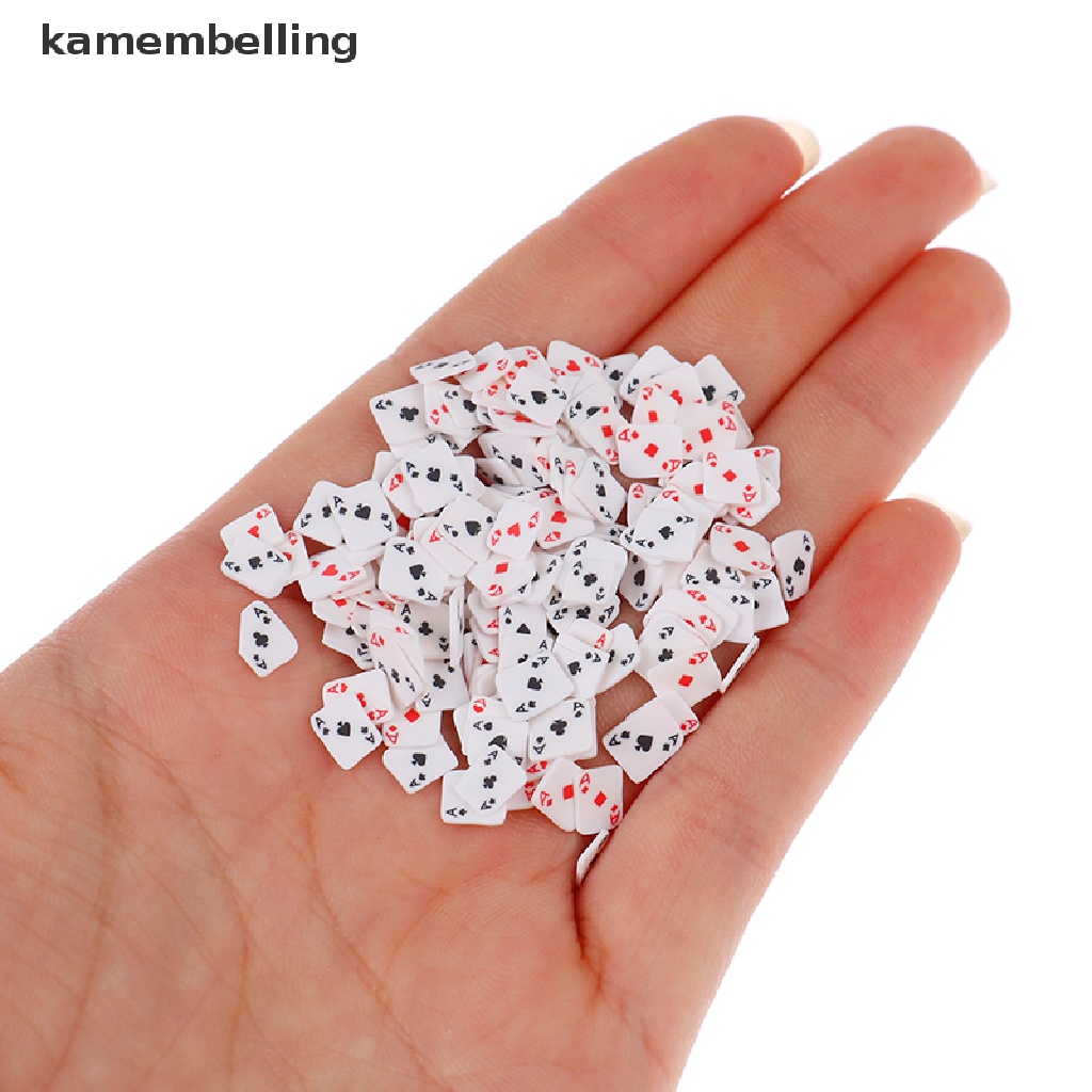 Túi 10g Hạt Đất Sét Polymer Thiết Kế Hình Lá Bài Poker 3D Trang Trí Móng Tay Nghệ Thuật