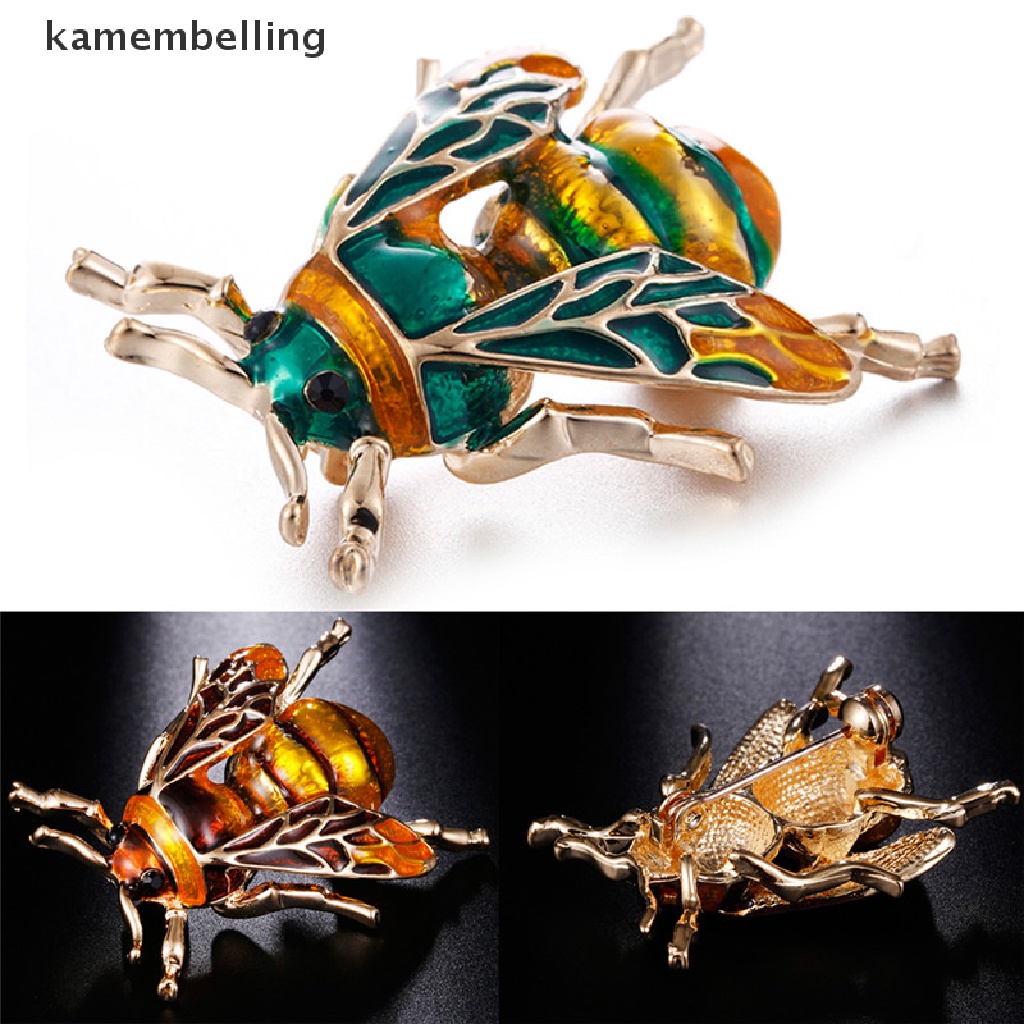 Trâm Cài Áo Kim Loại Hình Ong Tráng Men Vintage