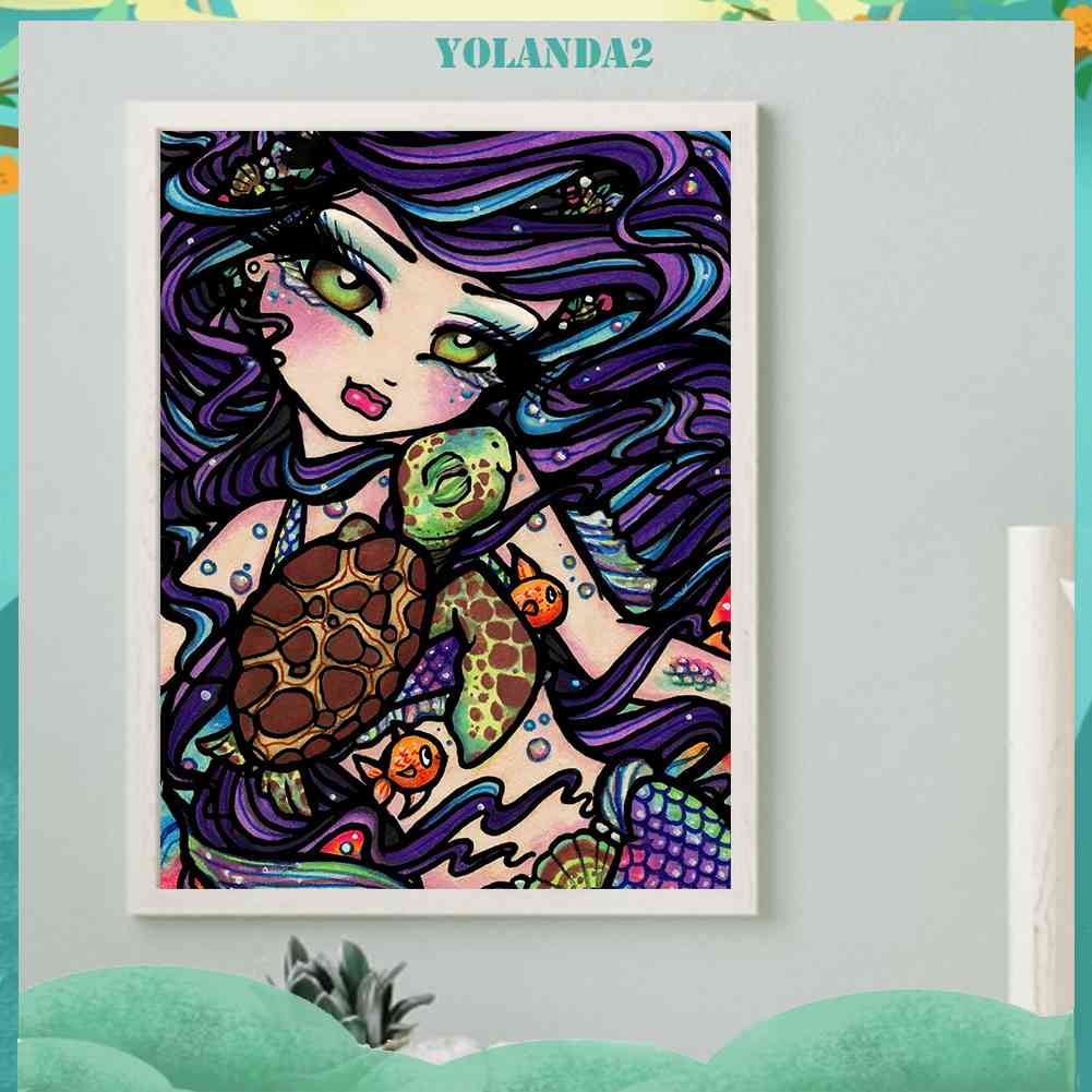 Tranh Đính Đá Kim Cương Toàn Bộ 5D DIY Hình Vẽ Cô Gái Trang Trí Nhà Cửa