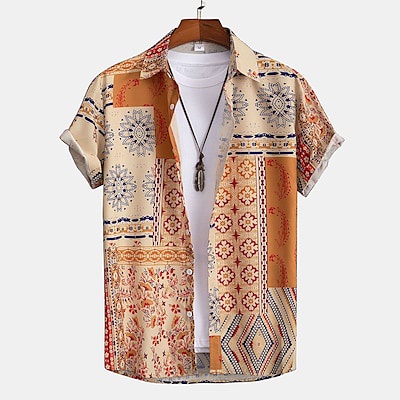 Áo Sơ Mi Mùa Hè Mềm Mại In Họa Tiết Bộ Lạc Hawaiian Màu Vàng Xanh Xám Phong Cách Đường Phố Thời Trang Cho Nam