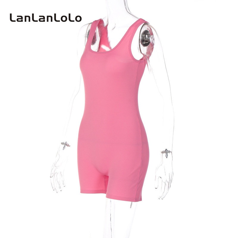 Jumpsuit Thể Thao Sát Nách Cổ Chữ U Màu Trơn Thời Trang 2023