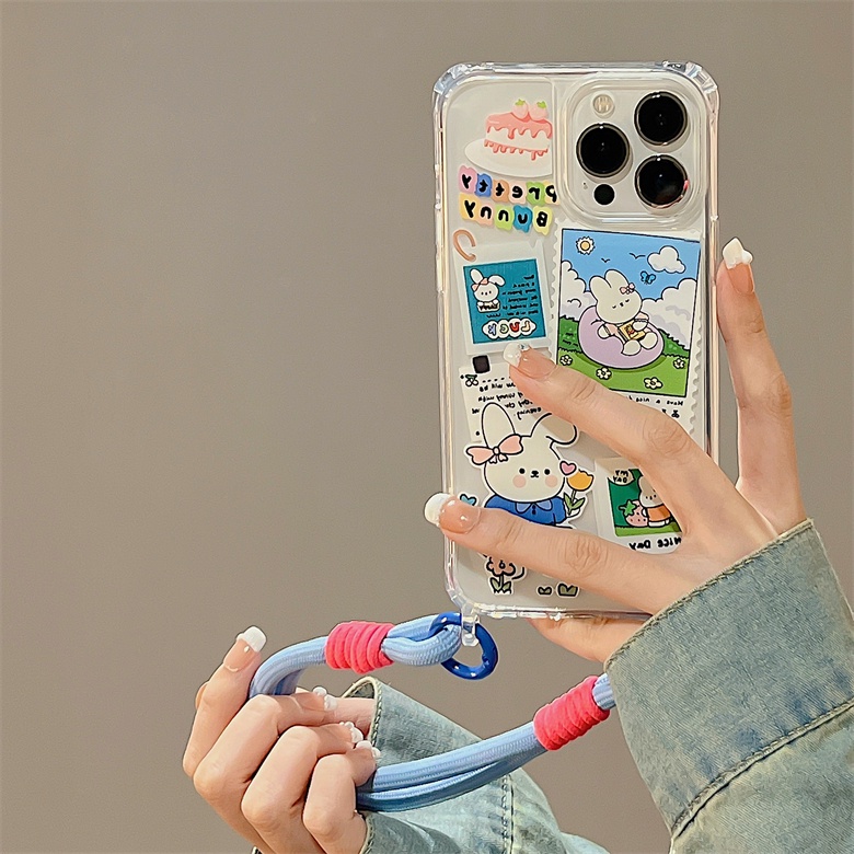 Ốp Điện Thoại TPU Dẻo Trong Suốt Họa Tiết Hoạt Hình Đơn Giản Chống Sốc Chống Rơi Cho iphone 12 14 13 11 Pro Max