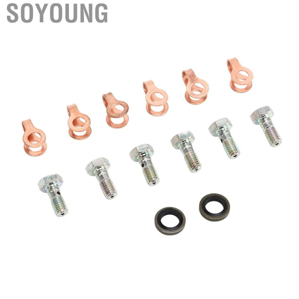 Soyoung 4942278  OE Standard Perfect Sealing Fuel Return Line Banjo Bolt Kit Metal Alloy Rubber for Cummins 12V 4bt 6bt 6ct