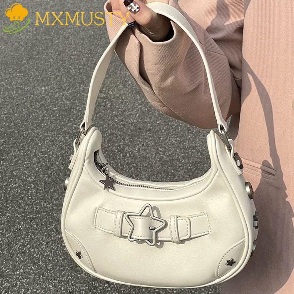 Túi Xách Da PU Hình Bán Nguyệt Phong Cách Hàn Quốc Cho Nữ