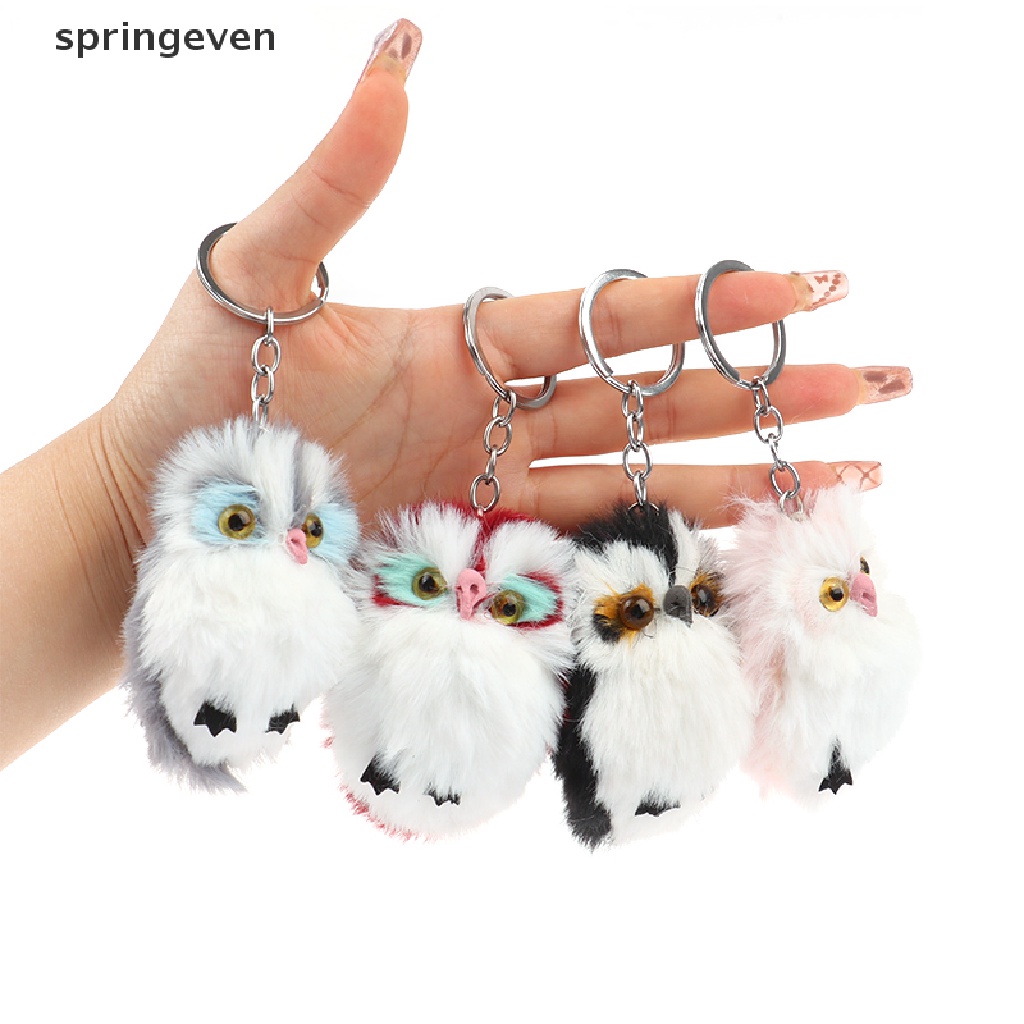 Móc Chìa Khóa Hình Cú Phủ Lông Dễ Thương Dùng Trang Trí Túi Xách / Móc Khóa