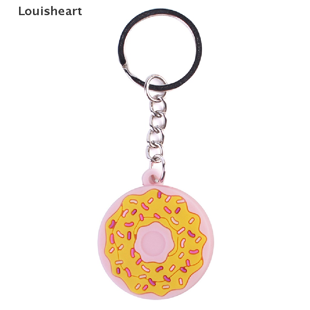 Móc Khóa Hình Bánh Donut Louisheart Bằng PVC Dễ Thương
